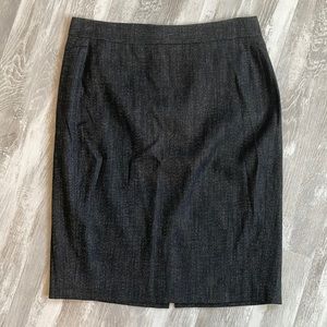 Ann Taylor Black White Wool Blend Pencil Skirt 8